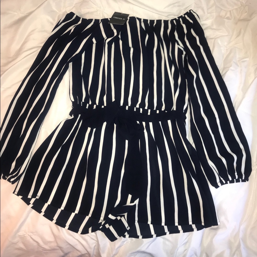 Off the shoulder jumpsuit shorts